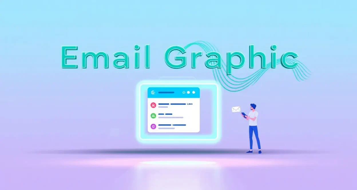 Email Graphic illustration showing artistic email design concepts discussed in the blog