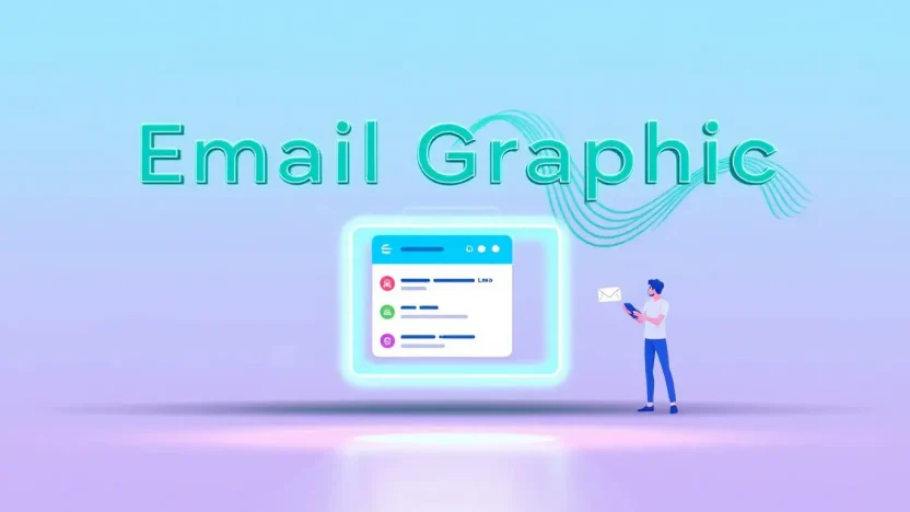 Email Graphic illustration showing artistic email design concepts discussed in the blog