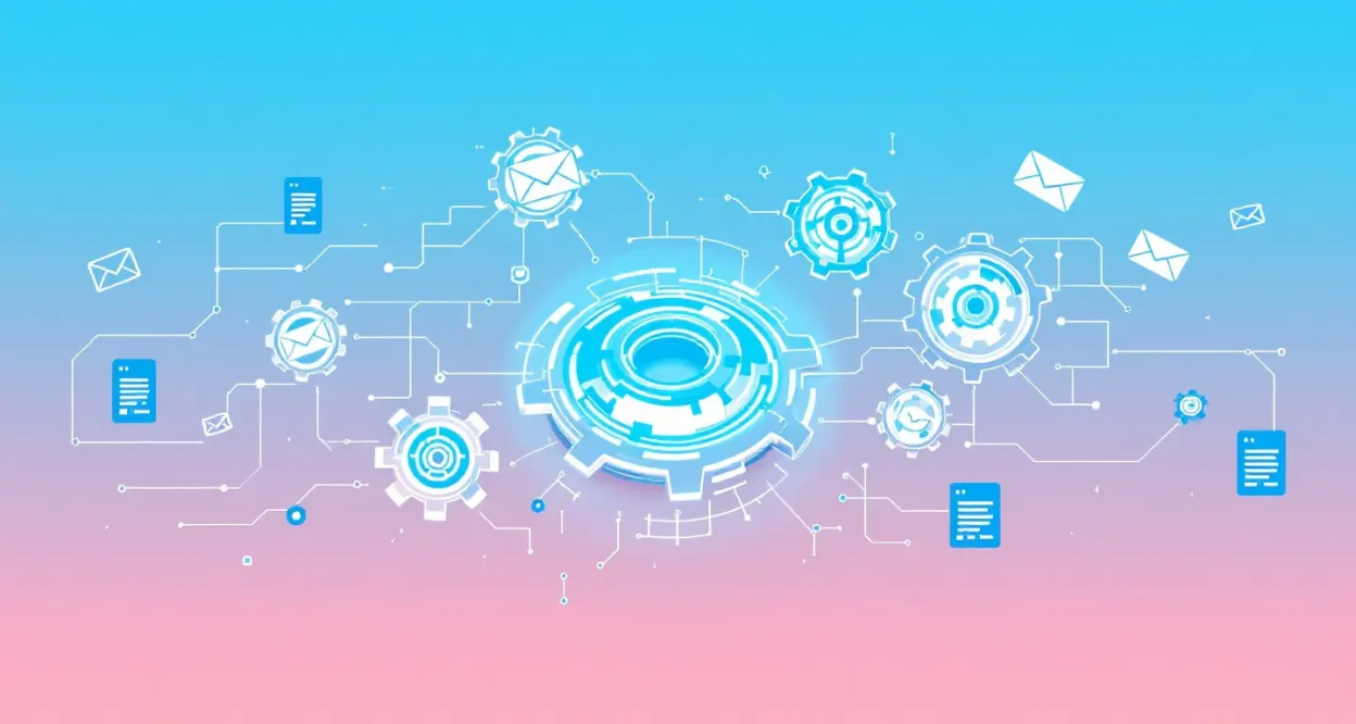 Email Marketing Automation Workflow illustration showing a seamless automation process in digital marketing