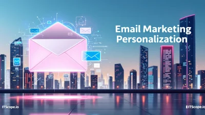 Email Marketing Personalization illustration featuring key strategies and tools