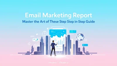 Email Marketing Report illustration showing digital analytics and strategies in a how-to guide format