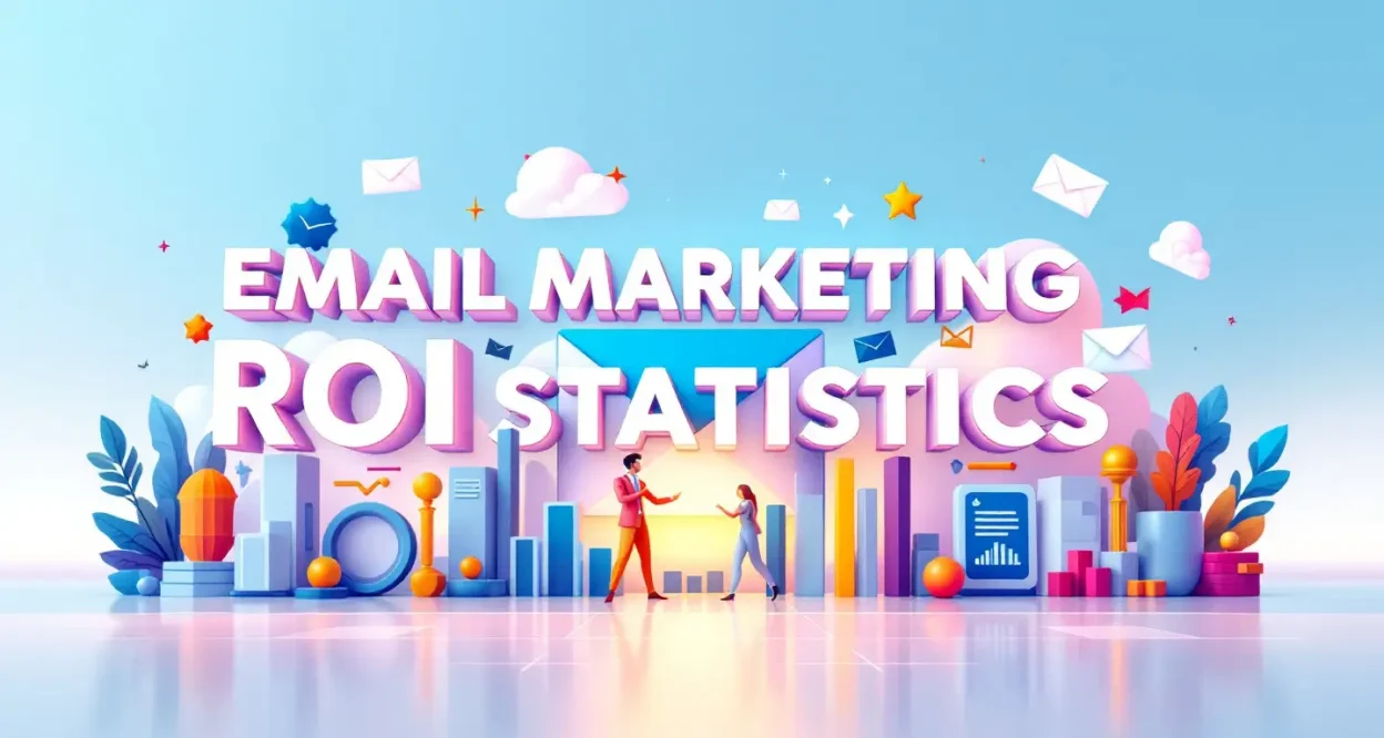 Infographic of email marketing ROI statistics showing key data and insights from the ultimate guide.