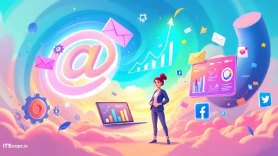 Email marketing for small businesses illustrated with digital icons and growth elements