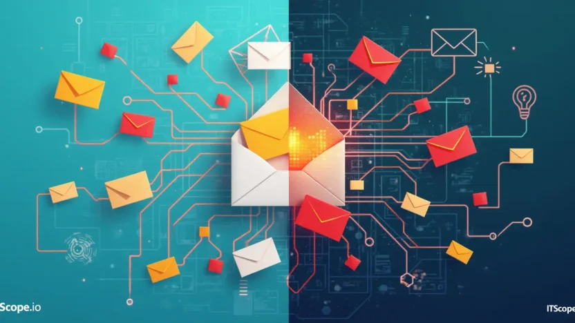 Comparison illustration of email marketing vs marketing automation, highlighting key differences and benefits discussed in the blog