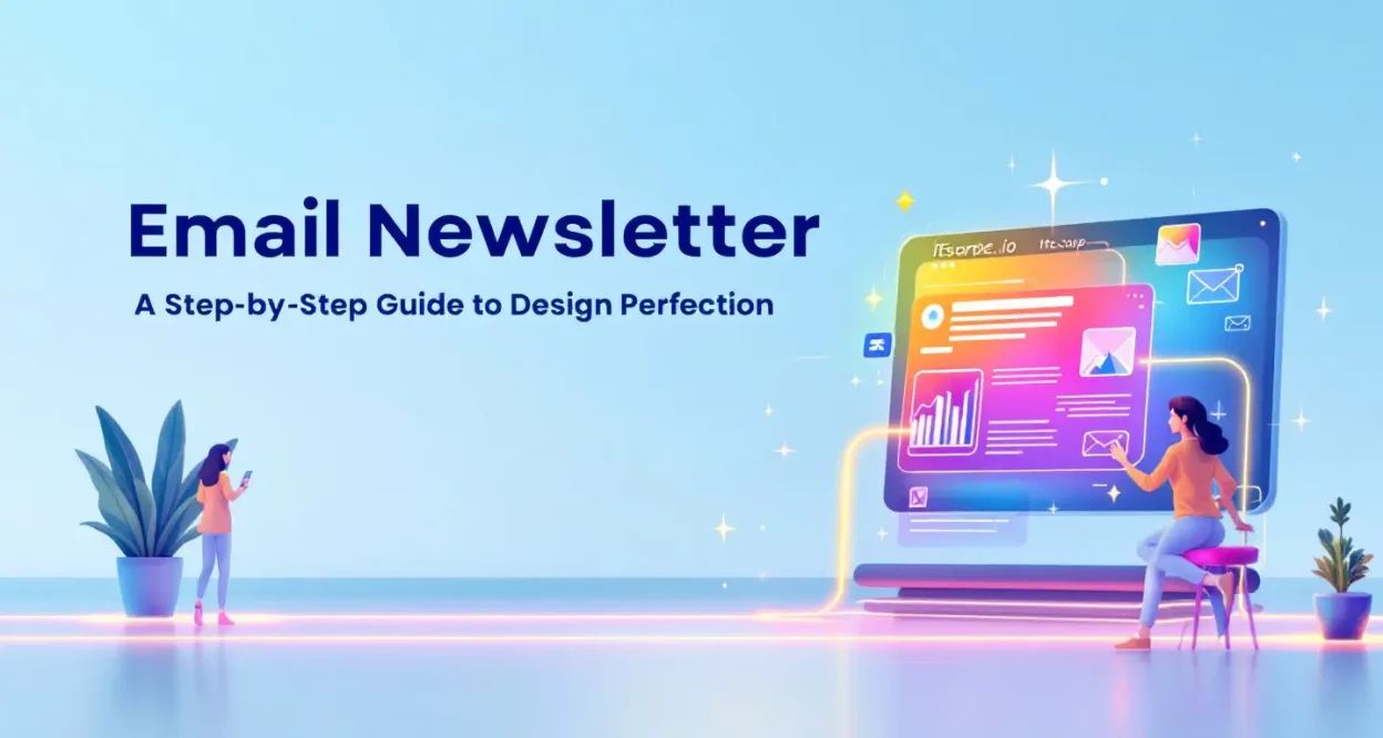 Email Newsletter Mockup illustration showing design concepts