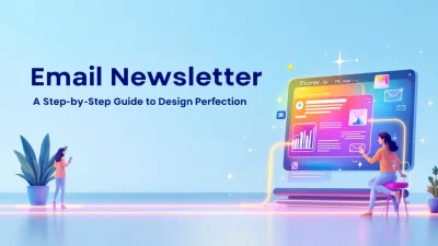 Email Newsletter Mockup illustration showing design concepts