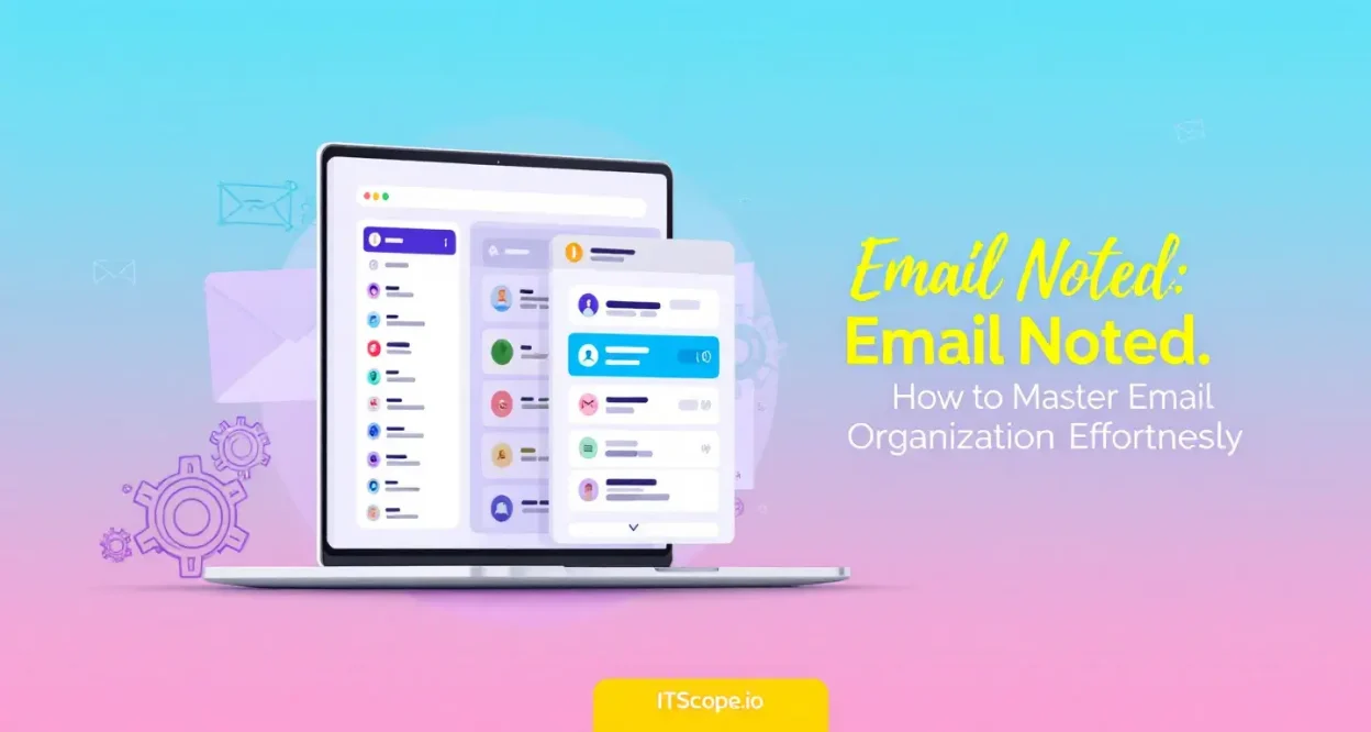 Email Noted illustration showing a well-organized inbox with clear digital organization strategies