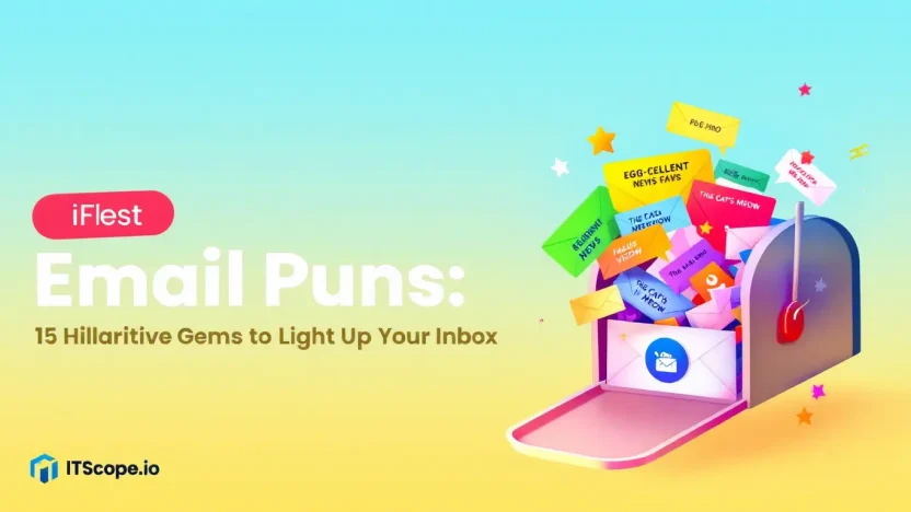 Email puns illustration showcasing hilarious gems for digital communication