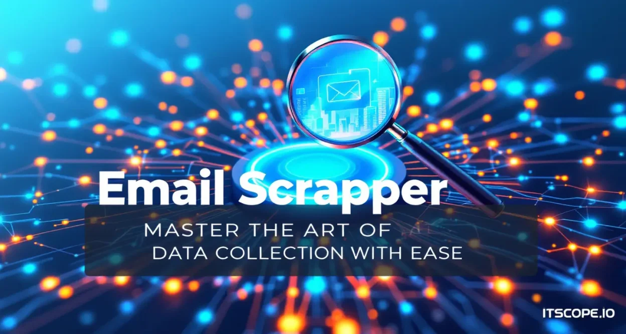 Email Scrapper illustration showing data extraction tools and techniques