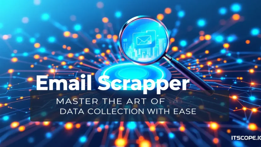 Email Scrapper illustration showing data extraction tools and techniques