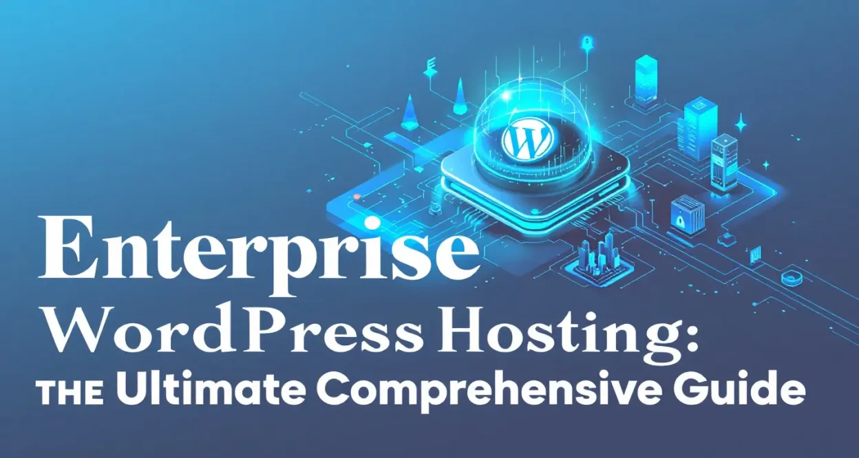 Enterprise WordPress Hosting illustration highlighting key concepts of scalability and security.