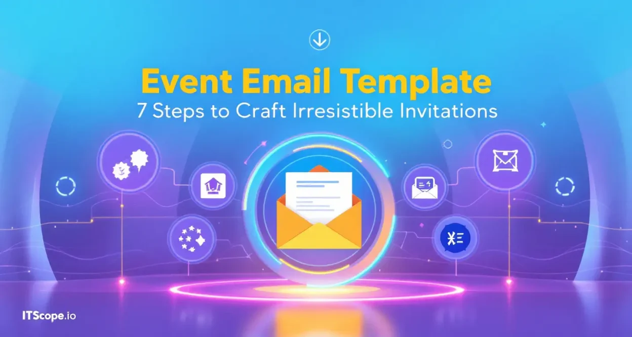 Event Email Template illustration showing steps for crafting effective invitations