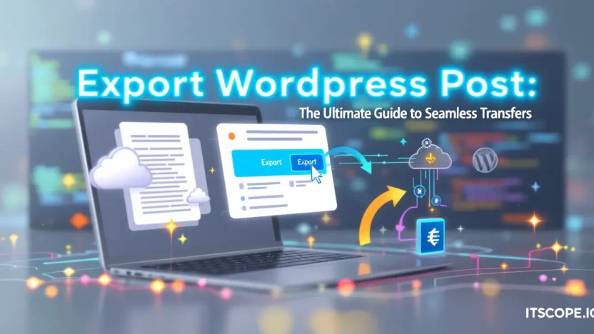 Export WordPress Post illustration showing a seamless transfer process