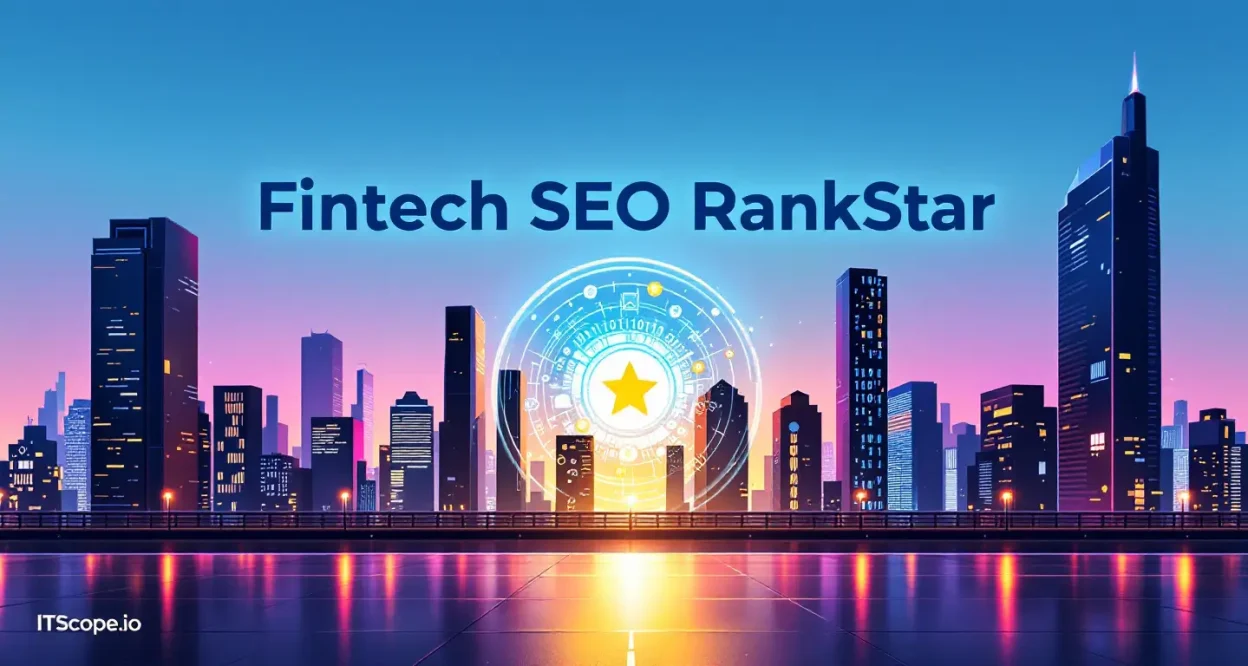 Fintech SEO RankStar illustration showing key search optimization strategies discussed in the article