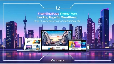 Free landing page theme for WordPress displayed across devices.