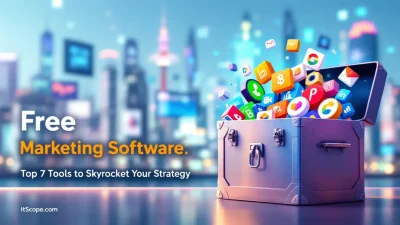 Free Marketing Software illustration showcasing essential digital tools