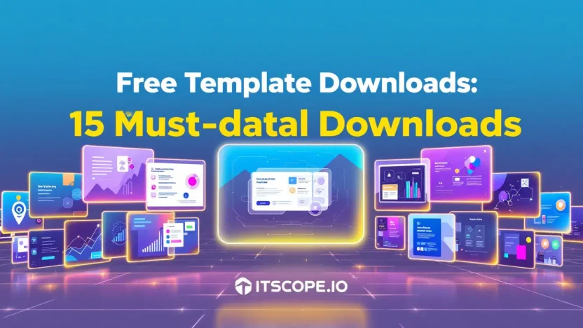 Free Template Downloads illustration featuring curated template designs