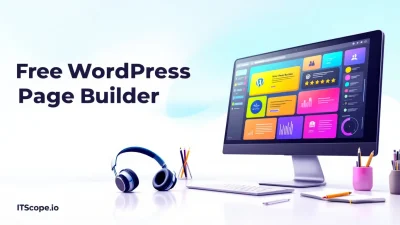 Free WordPress Page Builder interface on a computer screen