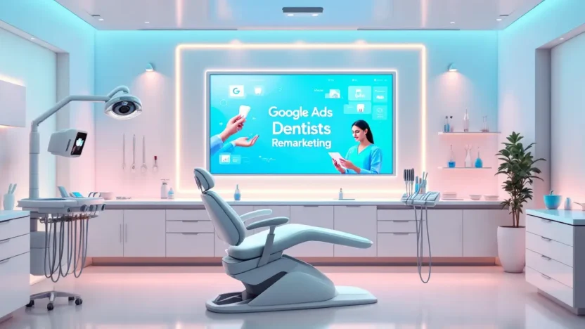 Google Ads dentists remarketing illustration depicting key strategies in a dental setting