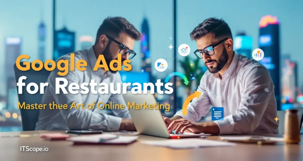 Google Ads for Restaurants illustration showcasing strategic ad management concepts