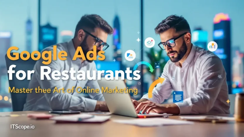 Google Ads for Restaurants illustration showcasing strategic ad management concepts