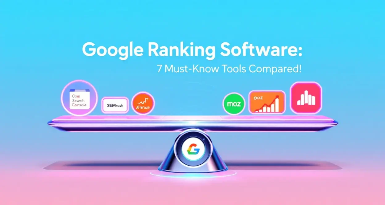 Google Ranking Software tools comparison illustration highlighting key software for SEO.