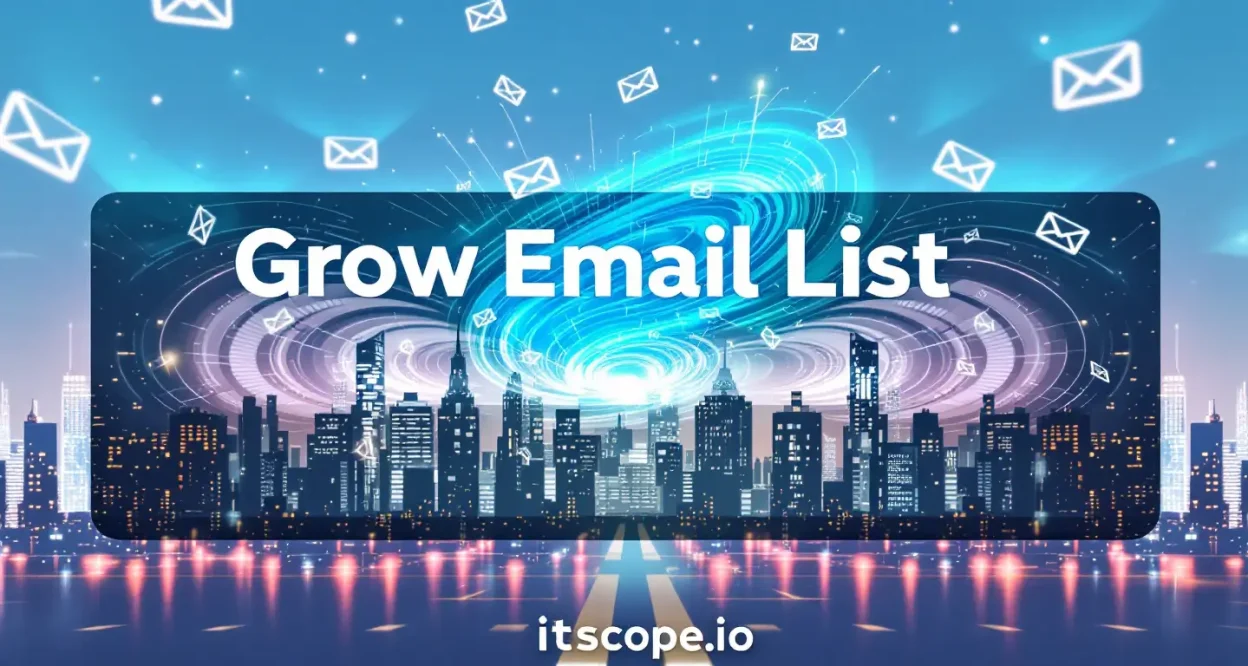 Grow Email List concept illustration showing email expansion strategies