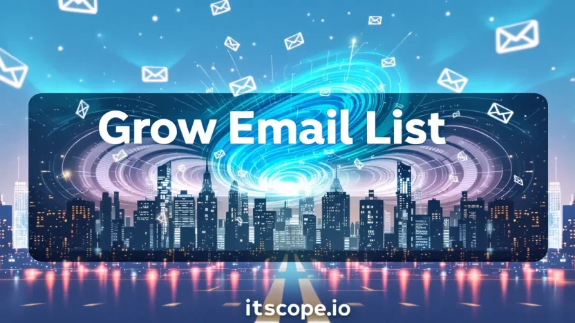 Grow Email List concept illustration showing email expansion strategies