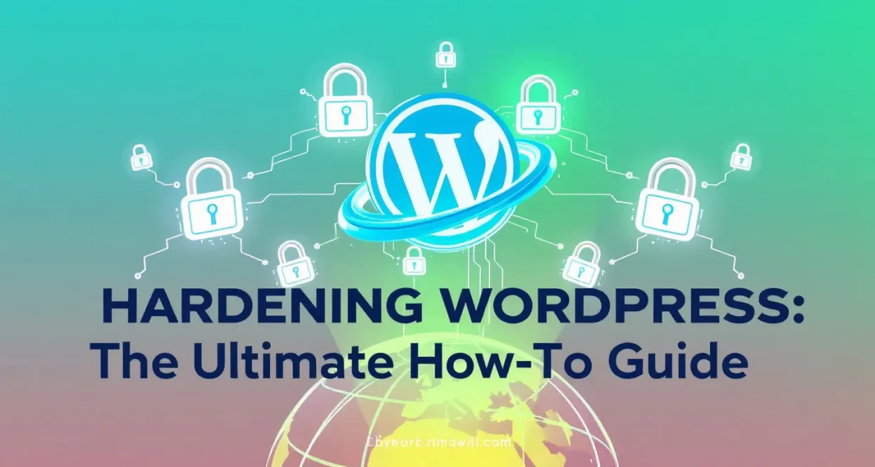 Hardening WordPress guide illustration showing key security concepts discussed in the blog