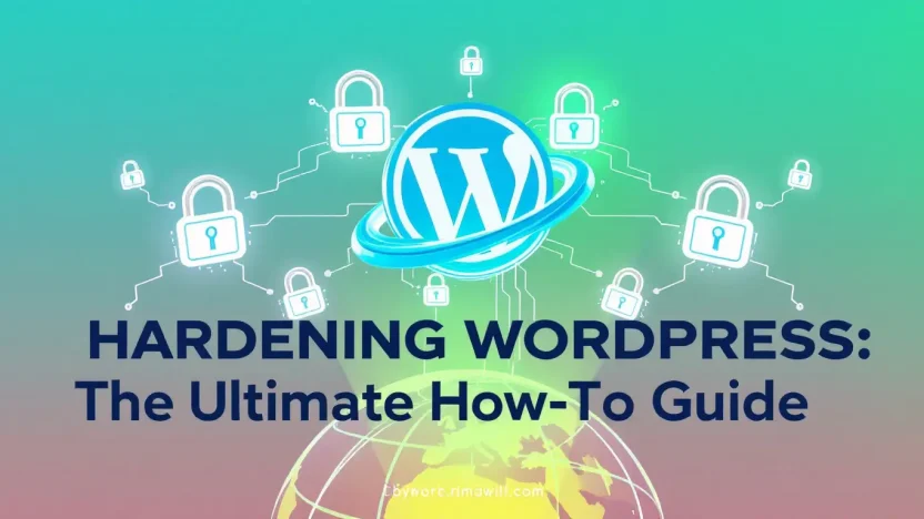 Hardening WordPress guide illustration showing key security concepts discussed in the blog