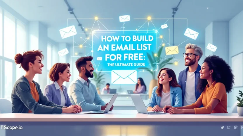 How to Build an Email List for Free illustration depicting key strategies