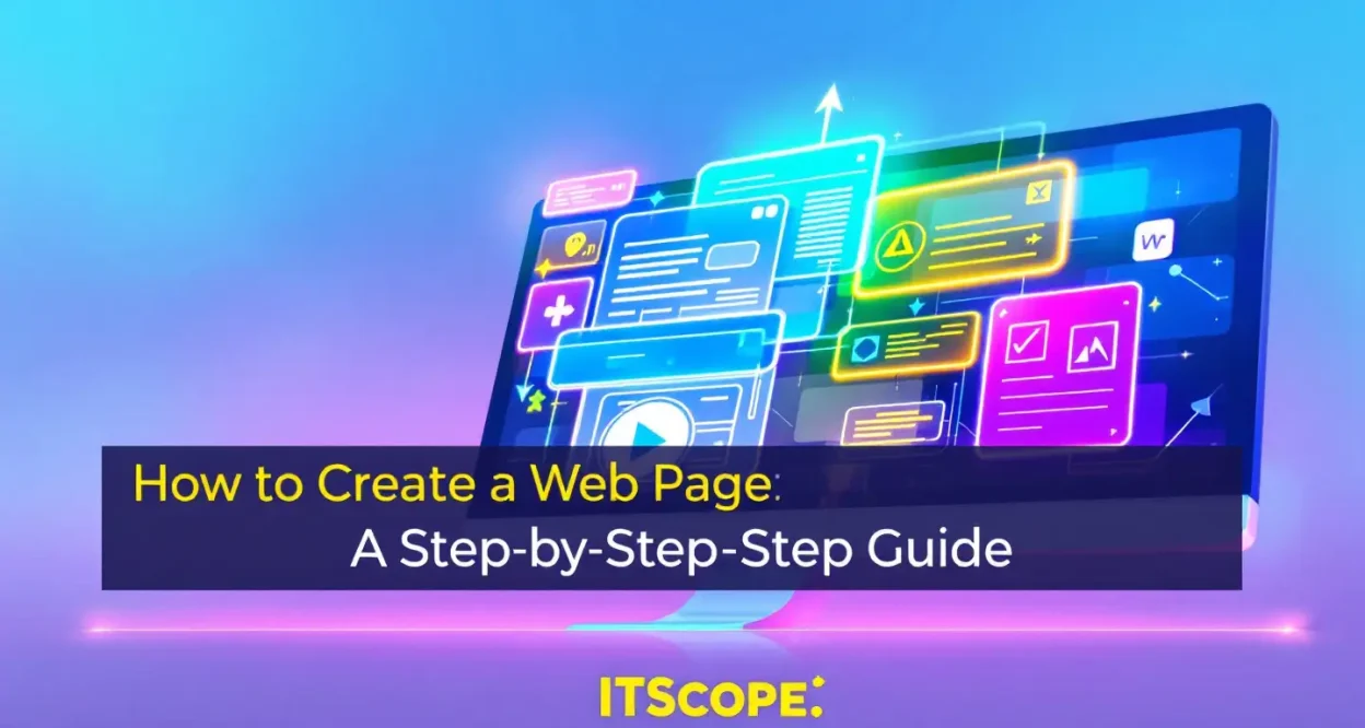 How to Create a Web Page Template illustration showing design process