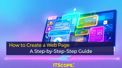 How to Create a Web Page Template illustration showing design process