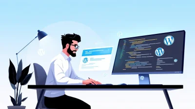 How to edit source code in WordPress illustration showing a developer working on customization.