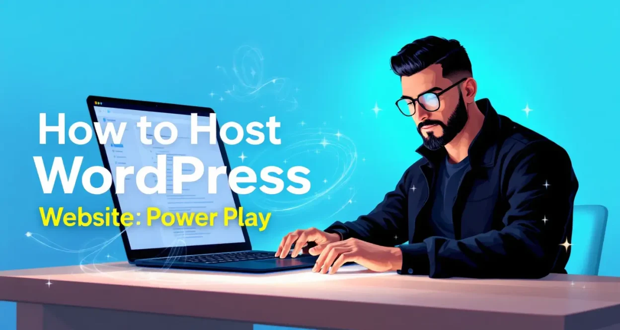 How to Host WordPress Website illustration showcasing key hosting steps and concepts