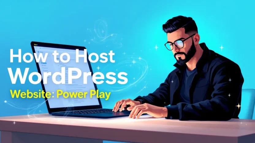 How to Host WordPress Website illustration showcasing key hosting steps and concepts