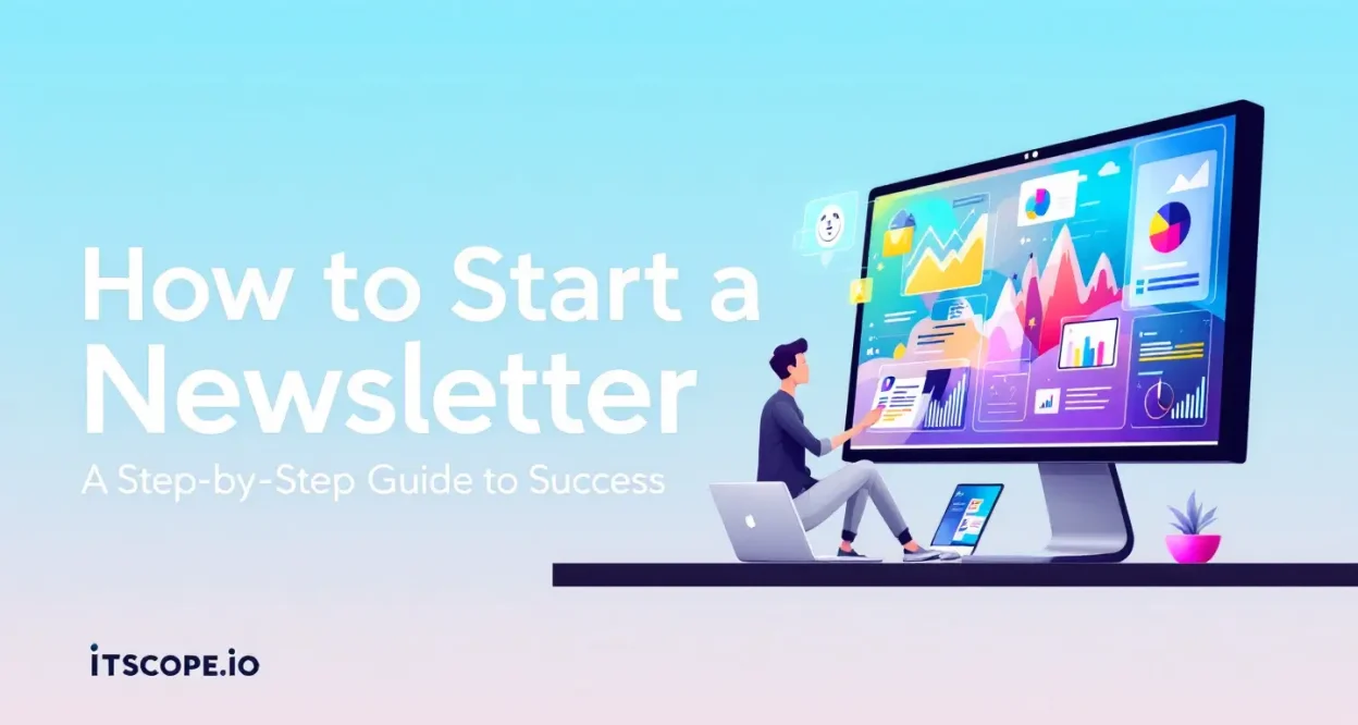 How to start a newsletter illustration with digital tools and analytics