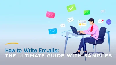 How to Write Corporate Emails illustration showing professional communication setup