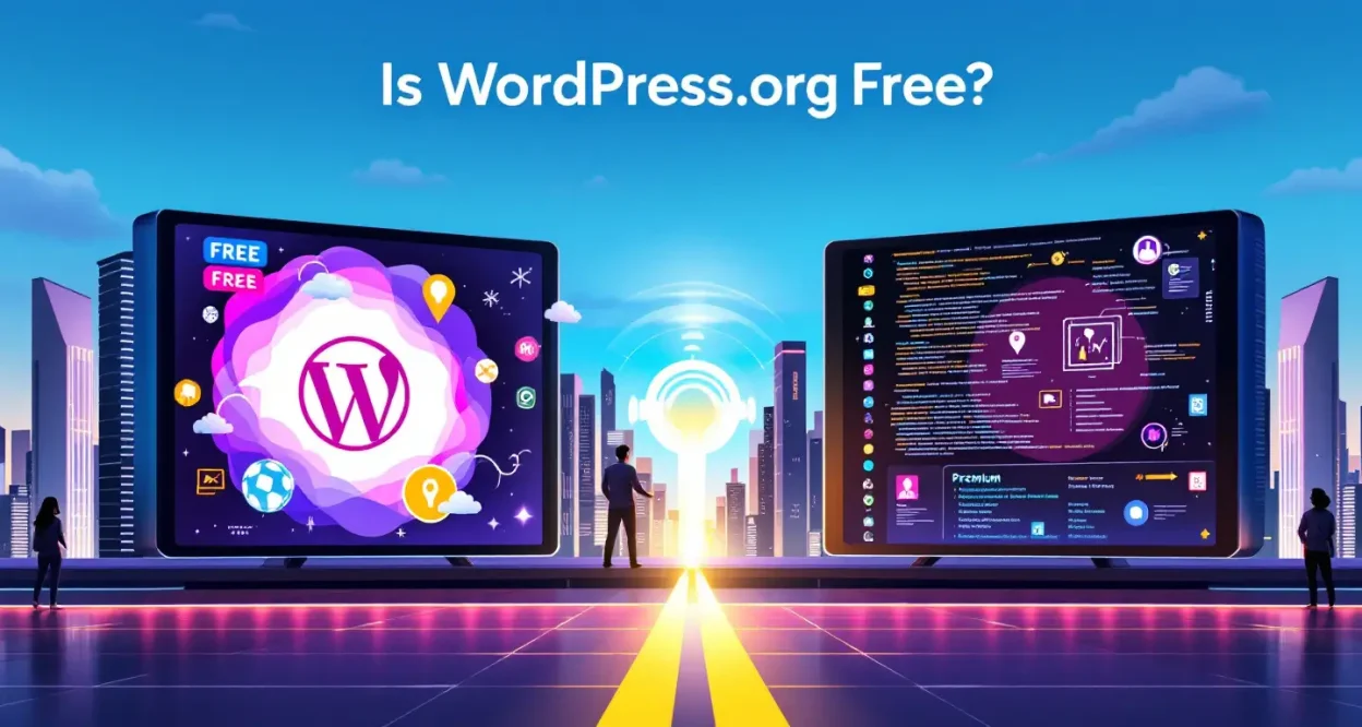 Is WordPress.org free visual comparison showing key concepts discussed