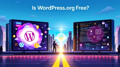 Is WordPress.org free visual comparison showing key concepts discussed