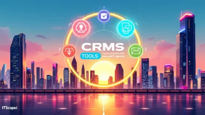 Marketing CRMs illustration with revolutionary tools highlighted