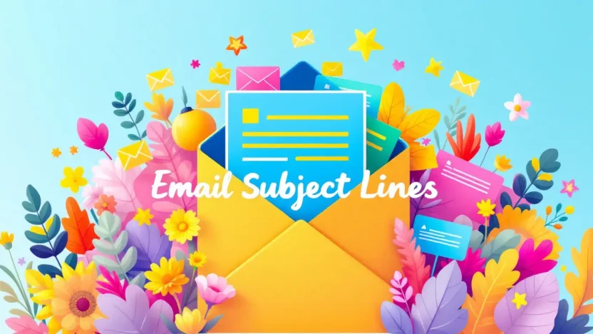 May Email Subject Lines bursting with creativity and engagement in a lively illustration