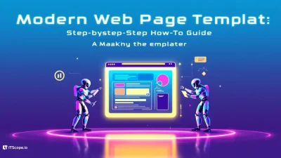 Modern Web Page Template guide showing step-by-step design process