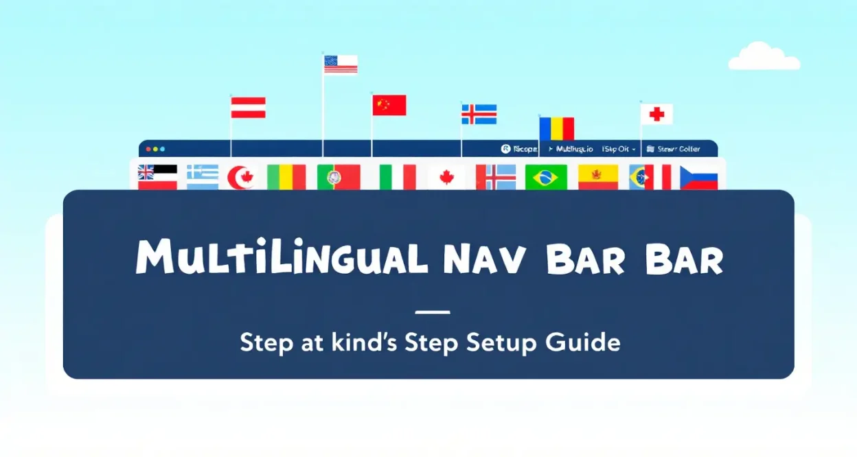 Multilingual nav bar WordPress setup showing global navigation options