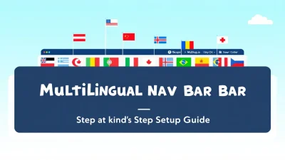 Multilingual nav bar WordPress setup showing global navigation options