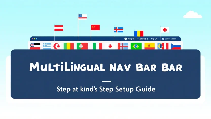 Multilingual nav bar WordPress setup showing global navigation options