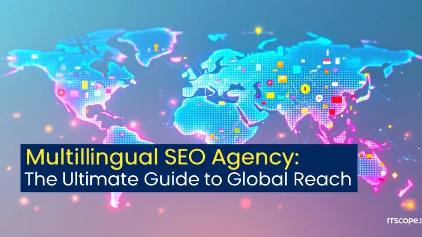 Multilingual SEO Agency digital map illustration depicting global reach