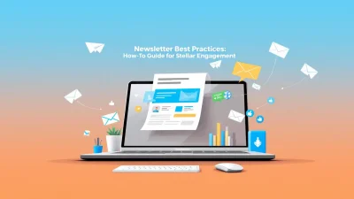 Newsletter Best Practices illustration showing key how-to guide concepts