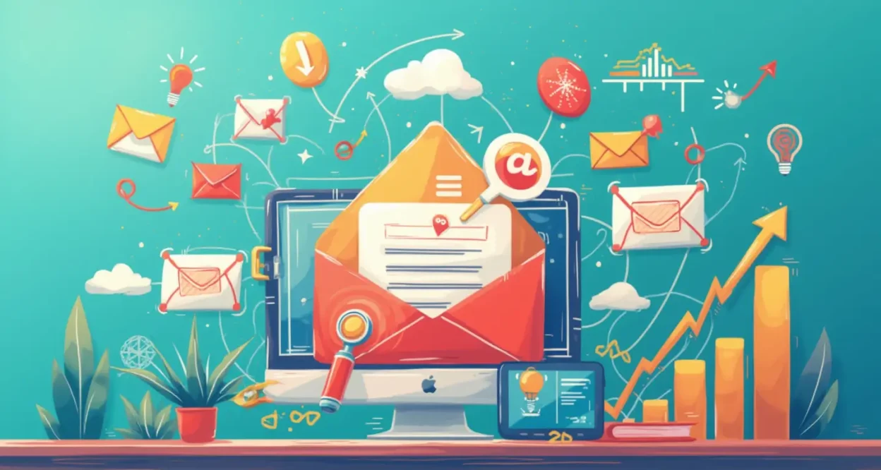 Objectives of Email Marketing illustration showing key email strategies and goals