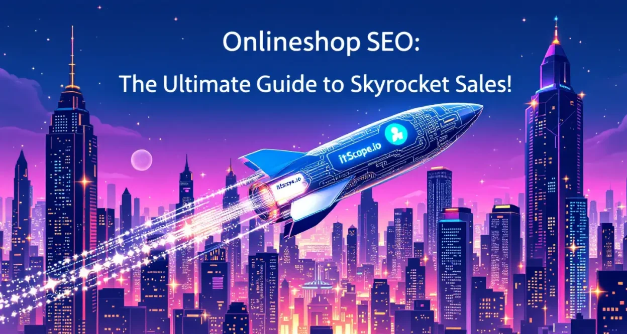 Onlineshop SEO guide illustration showcasing digital strategies for boosting sales